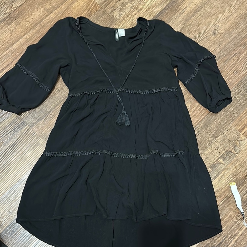 Black Dress with Tassel Detail